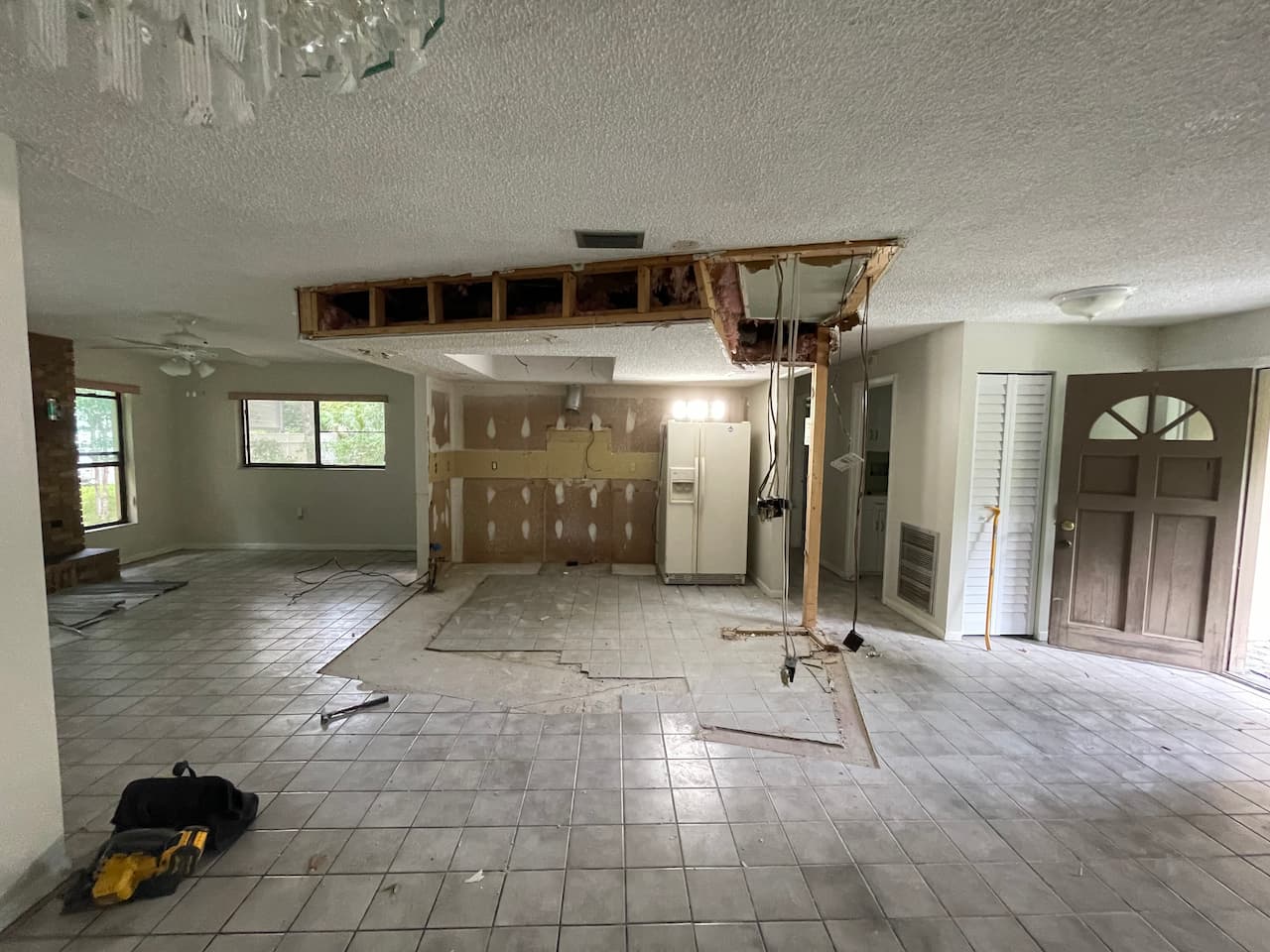 Floor preparation before tile installation in Largo
