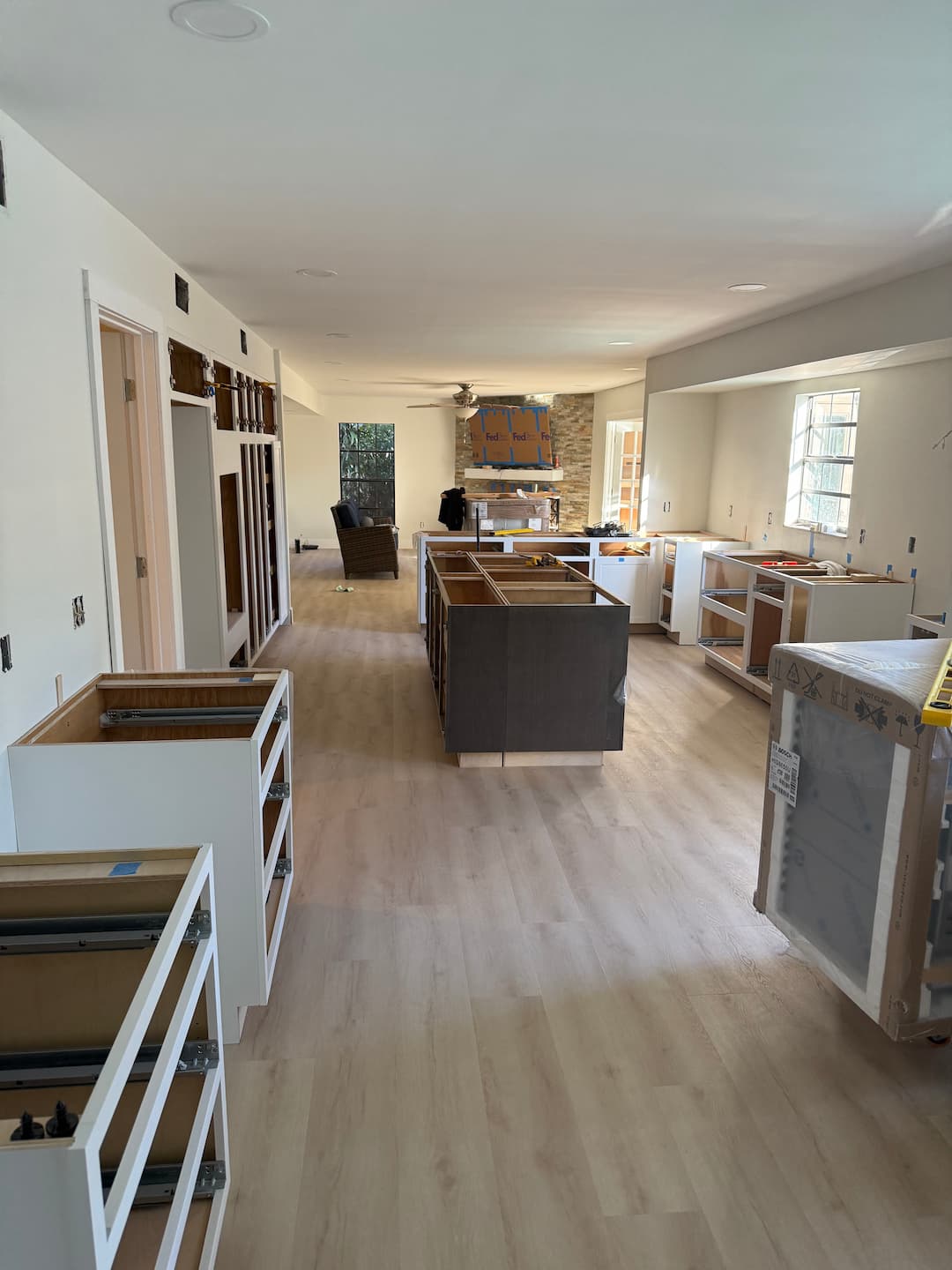 Luxury vinyl plank kitchen flooring in Largo home