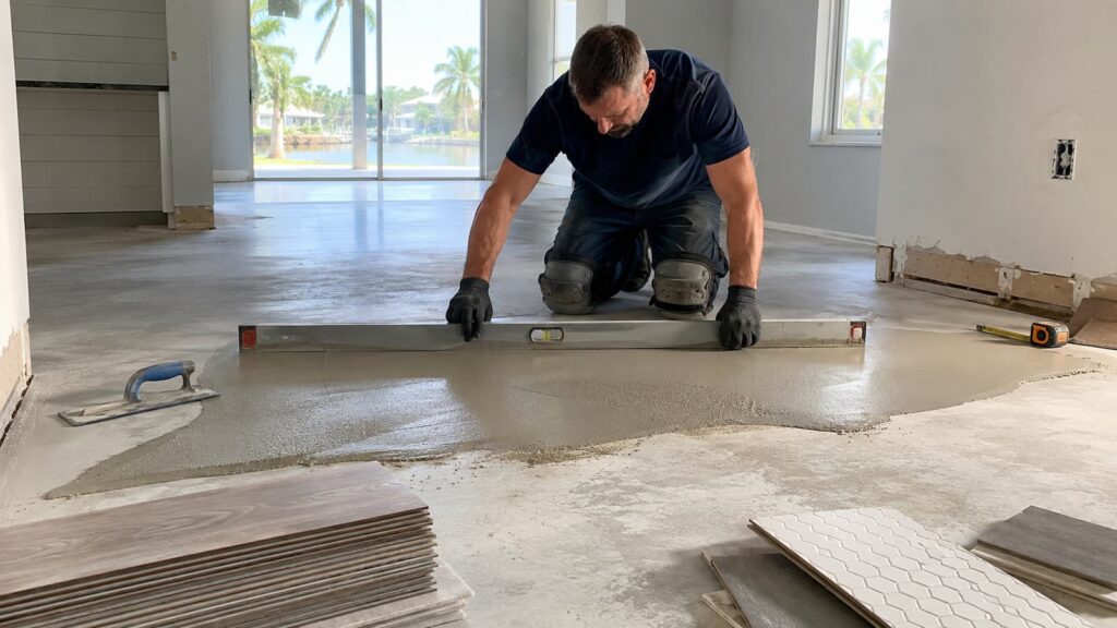Floor leveling before installing LVP or tile in a Florida home