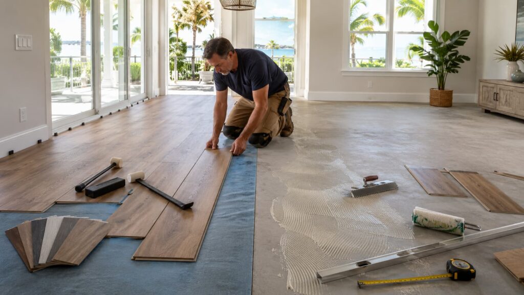 Floating vs Glue-Down Vinyl Plank Flooring: Which Is Better for Florida Homes?