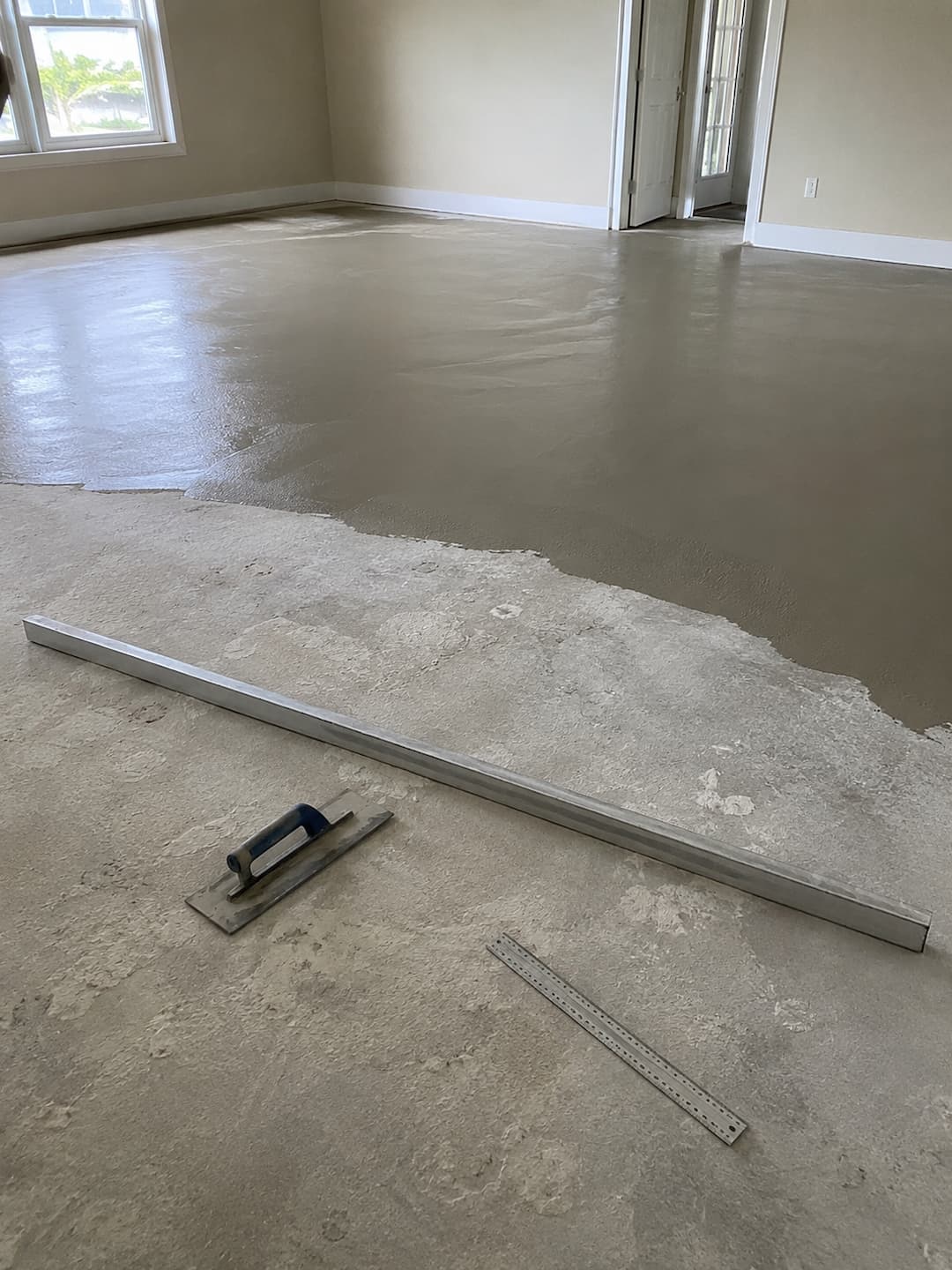 Floor leveling and surface preparation in Pinellas Park FL before flooring installation by SVR FLOORS